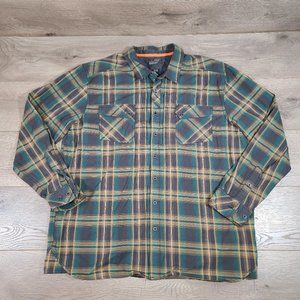 511 Tactical Green Plaid Mens Size XL Shirt Snap Long Sleeve